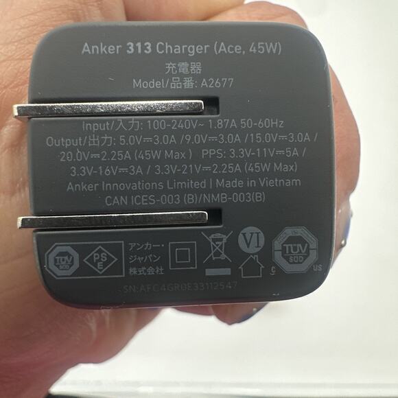 Anker Ace Foldable 313 Charger GaN 45W. - Picture 8 of 8